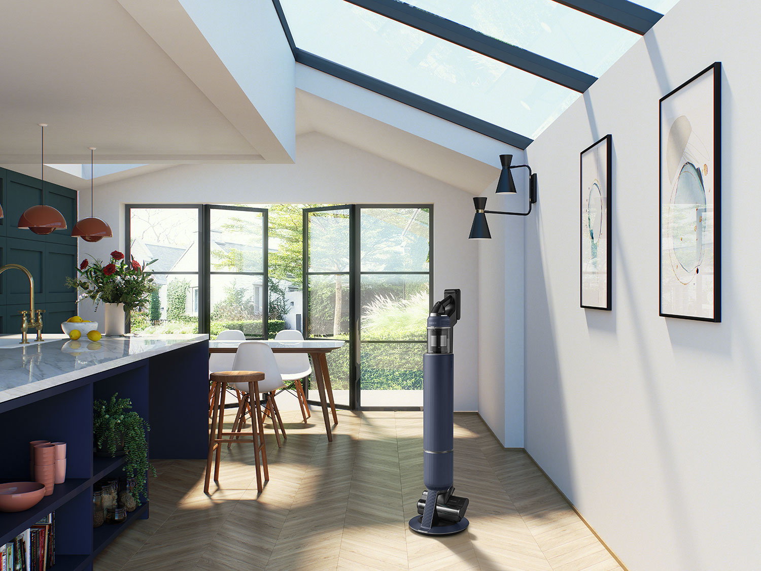 Samsung Bespoke Jet Stick Vacuum Cleaner in a sunny space