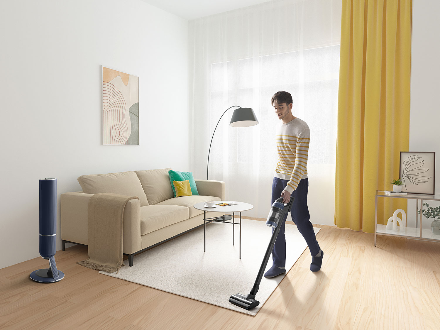 Cleaning with the Samsung Bespoke Jet Stick Vacuum Cleaner